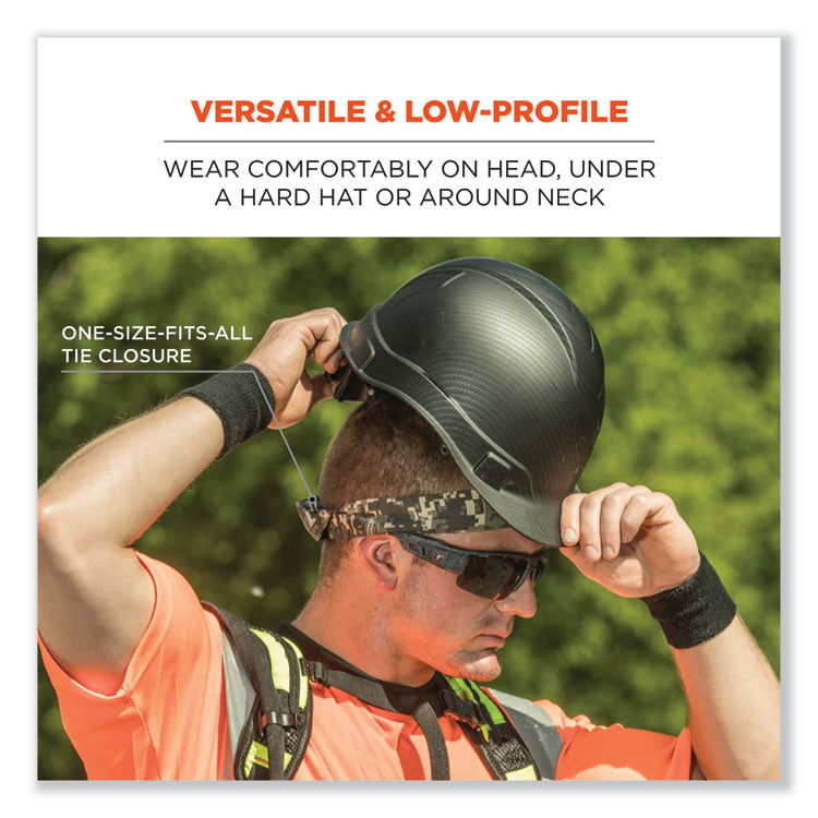 ergodyne® Chill-Its 6700CT Cooling Bandana PVA Tie Headband, One Size Fits Most, Black, Ships in 1-3 Business Days (EGO12565) Each