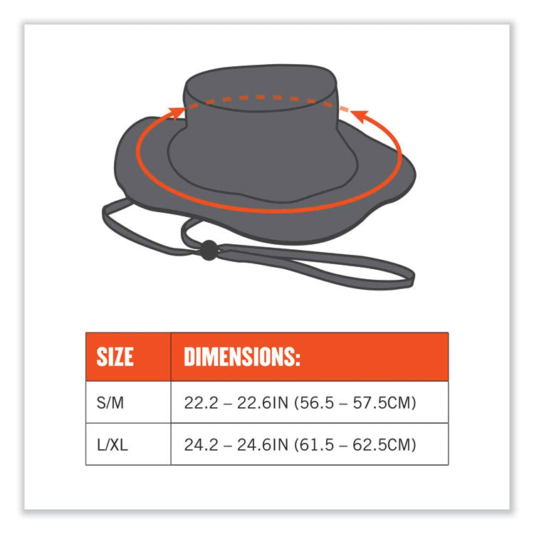ergodyne® Chill-Its 8935CT Hi-Vis PVA Ranger Sun Hat, Large/X-Large, Lime, Ships in 1-3 Business Days (EGO12591) Each