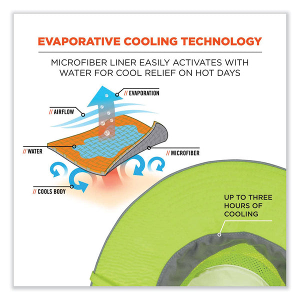 ergodyne® Chill-Its 8935MF Hi-Vis Microfiber Ranger Sun Hat, Large/X-Large, Lime, Ships in 1-3 Business Days (EGO12595) Each