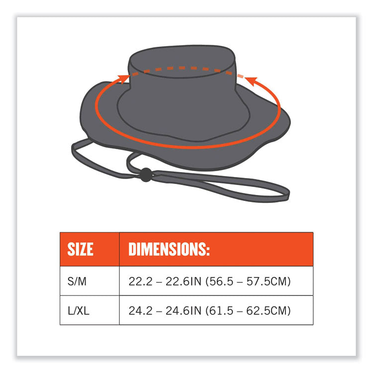 ergodyne® Chill-Its 8935MF Hi-Vis Microfiber Ranger Sun Hat, Large/X-Large, Lime, Ships in 1-3 Business Days (EGO12595) Each