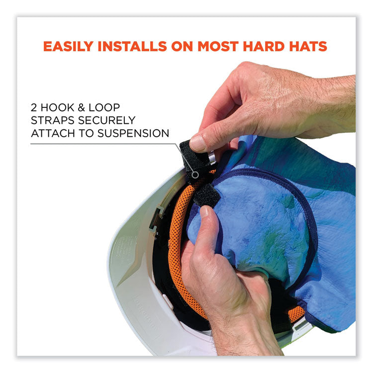 ergodyne® Chill-Its 6717CT Cooling Hard Hat Pad and Neck Shade - PVA, 12.5 x 9.75, Blue, Ships in 1-3 Business Days (EGO12596) Each