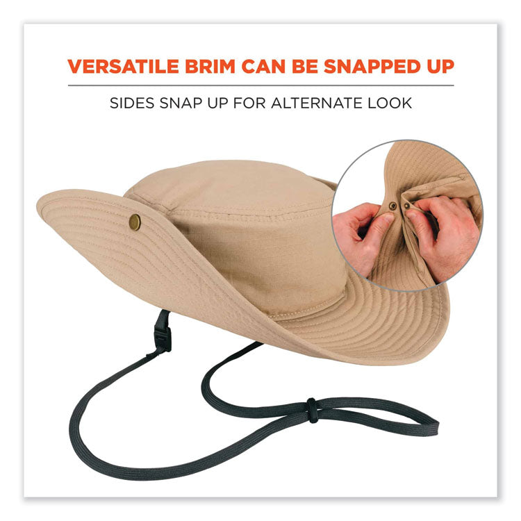 ergodyne® Chill-Its 8936 Lightweight Mesh Paneling Ranger Hat, Small/Medium, Khaki, Ships in 1-3 Business Days (EGO12598) Each