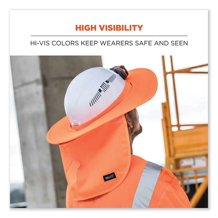 ergodyne® Chill-Its 6660 Hard Hat Brim + Neck Shade, 19.5 x 9.75, Orange, Ships in 1-3 Business Days (EGO12641) Each