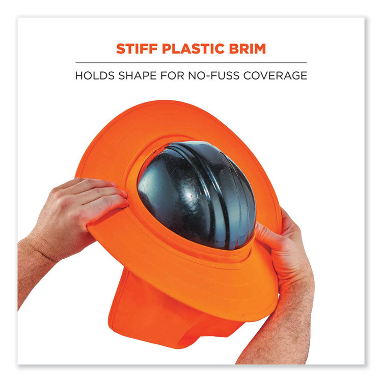ergodyne® Chill-Its 6660 Hard Hat Brim + Neck Shade, 19.5 x 9.75, Orange, Ships in 1-3 Business Days (EGO12641) Each