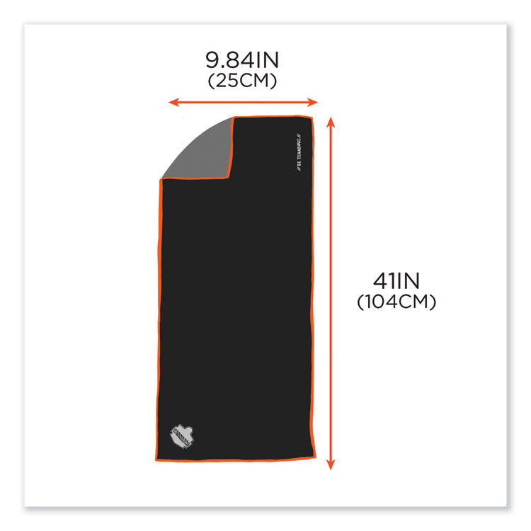 ergodyne® Chill-Its 6602MF Evaporative Microfiber Cooling Towel, 40.9 x 9.8, One Size, Microfiber, Black, Ships in 1-3 Business Days (EGO12668) Each