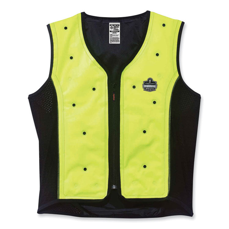 ergodyne® Chill-Its 6685 Premium Dry Evaporative Cooling Vest with Zipper, Nylon, X-Large, Lime, Ships in 1-3 Business Days (EGO12675) Each