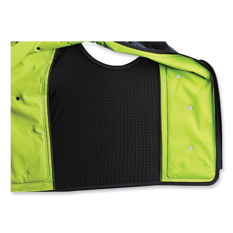 ergodyne® Chill-Its 6685 Premium Dry Evaporative Cooling Vest with Zipper, Nylon, X-Large, Lime, Ships in 1-3 Business Days (EGO12675) Each