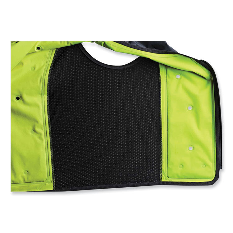 ergodyne® Chill-Its 6685 Premium Dry Evaporative Cooling Vest with Zipper, Nylon, 2X-Large, Lime, Ships in 1-3 Business Days (EGO12676) Each
