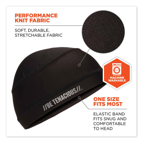 ergodyne® Chill-Its 6632 Performance Knit Cooling Skull Cap, Polyester/Spandex, One Size Fits Most, Black, Ships in 1-3 Business Days (EGO12686) Each