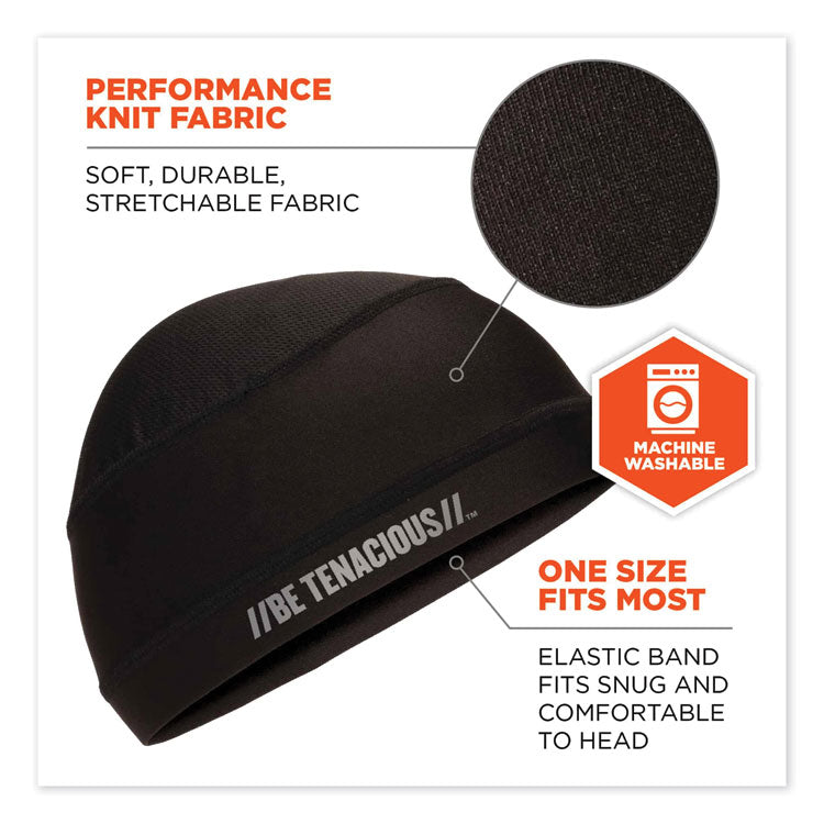 ergodyne® Chill-Its 6632 Performance Knit Cooling Skull Cap, Polyester/Spandex, One Size Fits Most, Black, Ships in 1-3 Business Days (EGO12686) Each