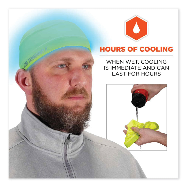 ergodyne® Chill-Its 6632 Performance Knit Cooling Skull Cap, Polyester/Spandex, One Size Fits Most, Lime, Ships in 1-3 Business Days (EGO12687) Each