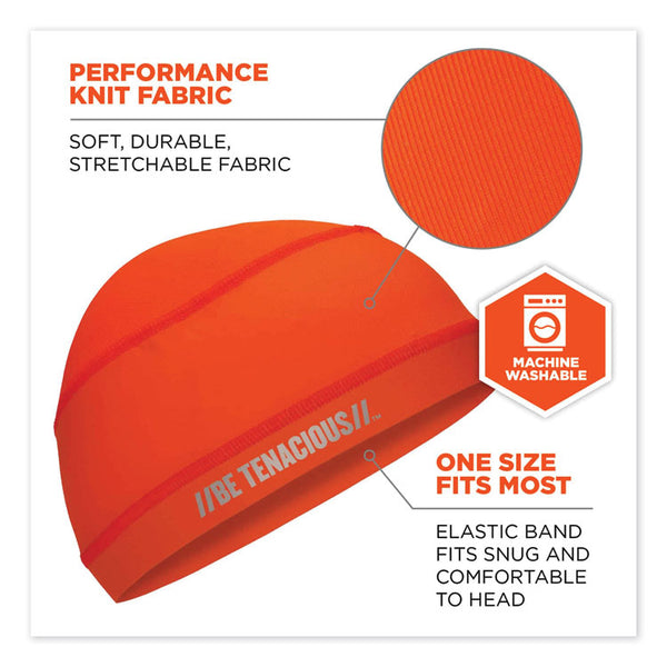 ergodyne® Chill-Its 6632 Performance Knit Cooling Skull Cap, Polyester/Spandex, One Size Fits Most, Orange, Ships in 1-3 Business Days (EGO12688) Each