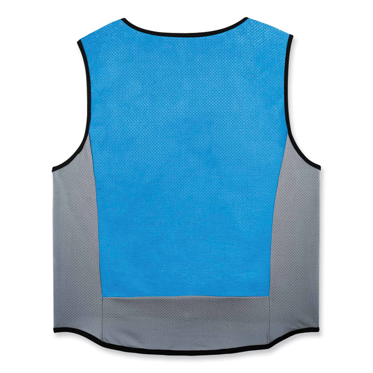 ergodyne® Chill-Its 6667 Wet Evaporative PVA Cooling Vest with Zipper, PVA, Large, Blue, Ships in 1-3 Business Days (EGO12694) Each