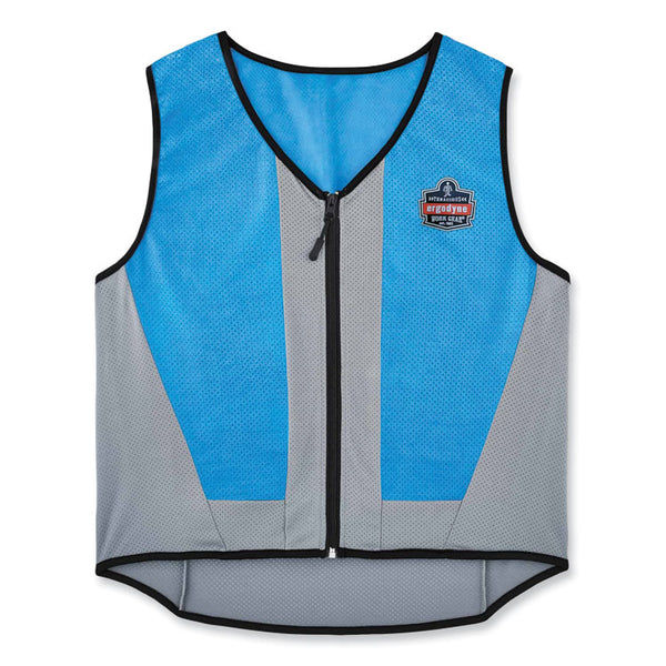 ergodyne® Chill-Its 6667 Wet Evaporative PVA Cooling Vest with Zipper, PVA,  X-Large, Blue, Ships in 1-3 Business Days (EGO12695) Each