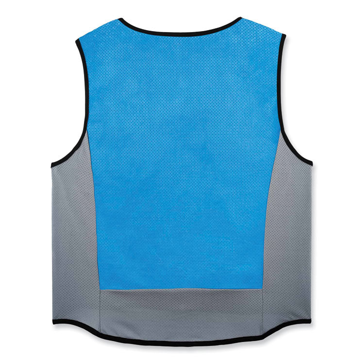 ergodyne® Chill-Its 6667 Wet Evaporative PVA Cooling Vest with Zipper, PVA,  X-Large, Blue, Ships in 1-3 Business Days (EGO12695) Each