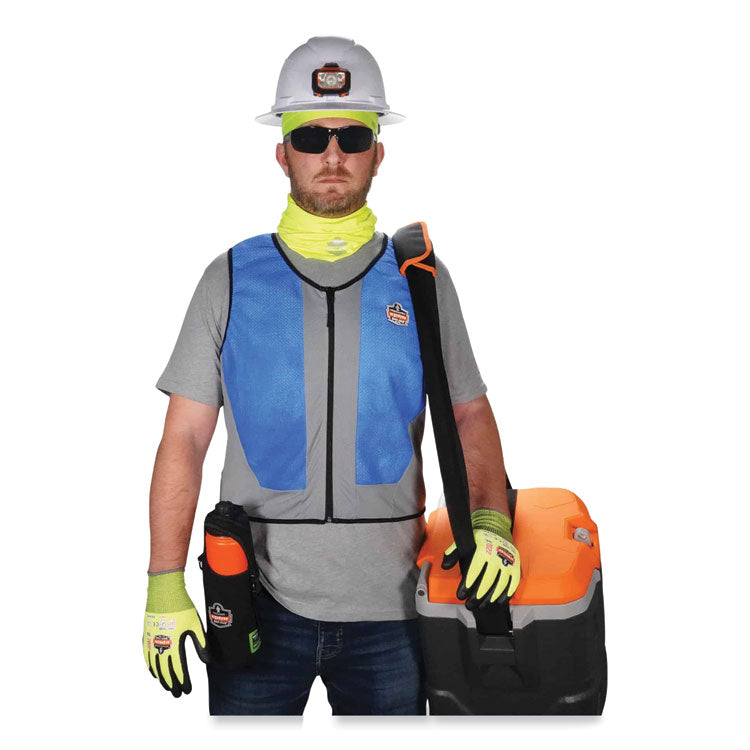 ergodyne® Chill-Its 6667 Wet Evaporative PVA Cooling Vest with Zipper, PVA,  X-Large, Blue, Ships in 1-3 Business Days (EGO12695) Each
