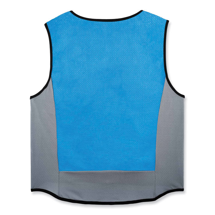 ergodyne® Chill-Its 6667 Wet Evaporative PVA Cooling Vest with Zipper, PVA, 2X-Large, Blue, Ships in 1-3 Business Days (EGO12696) Each