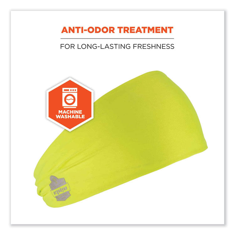 ergodyne® Chill-Its 6634 Performance Knit Cooling Headband, Polyester/Spandex, One Size Fits Most, Lime, Ships in 1-3 Business Days (EGO12703) Each