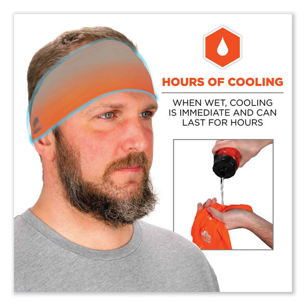 ergodyne® Chill-Its 6634 Performance Knit Cooling Headband, Polyester/Spandex, One Size Fits Most, Orange, Ships in 1-3 Business Days (EGO12704) Each