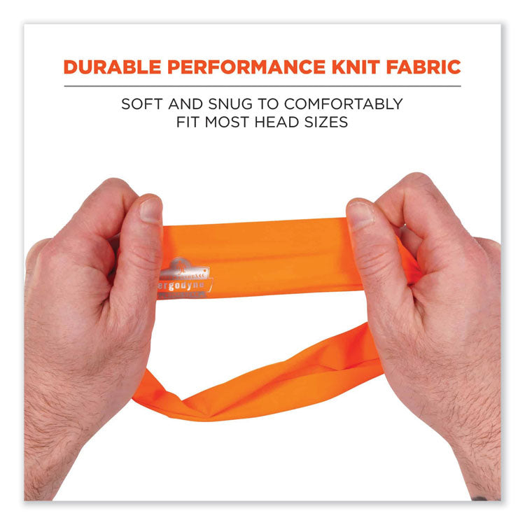 ergodyne® Chill-Its 6634 Performance Knit Cooling Headband, Polyester/Spandex, One Size Fits Most, Orange, Ships in 1-3 Business Days (EGO12704) Each