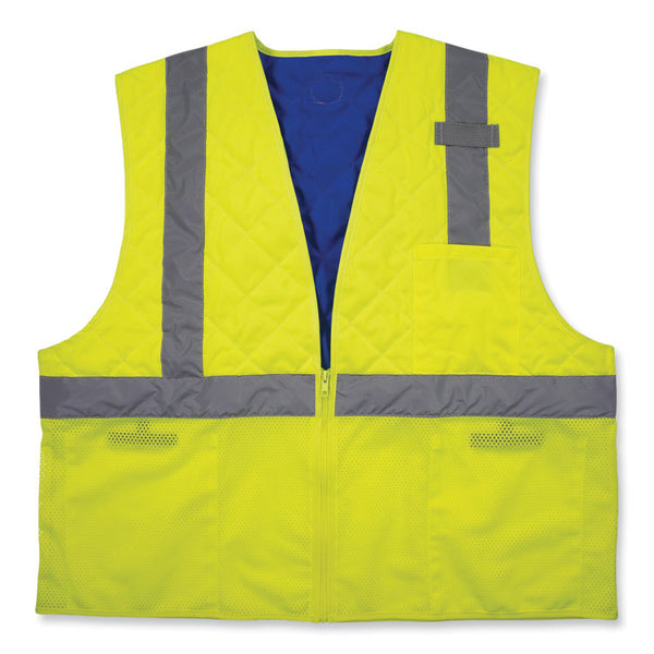 ergodyne® Chill-Its 6668 Class 2 Hi-Vis Safety Cooling Vest, Polymer, Small, Lime, Ships in 1-3 Business Days (EGO12712) Each