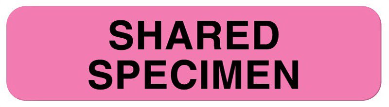 UAL™ Pre-Printed Label Laboratory Use White Paper SHARED SPECIMEN Lab / Specimen 5/16 X 1-1/4 Inch (840191_RL) 760/RL