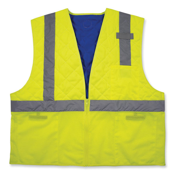 ergodyne® Chill-Its 6668 Class 2 Hi-Vis Safety Cooling Vest, Polymer, 2X-Large, Lime, Ships in 1-3 Business Days (EGO12716) Each