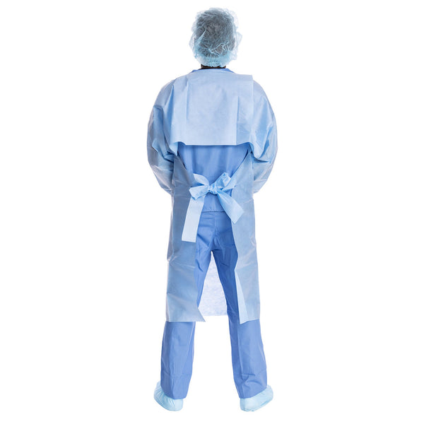 Halyard Protective Procedure Gown One Size Fits Most Blue NonSterile Not Rated Disposable (691480_CS) 100/CS