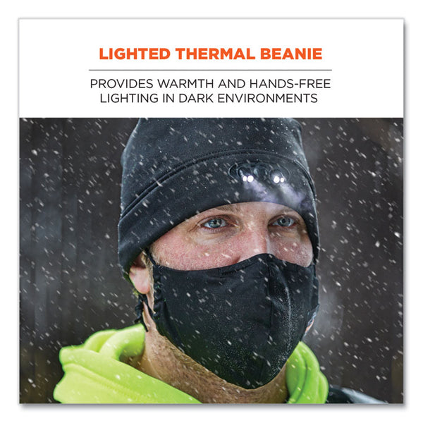 ergodyne® N-Ferno 6804 Skull Cap Winter Hat with LED Lights, One Size Fits Mosts, Lime, Ships in 1-3 Business Days (EGO16802) Each