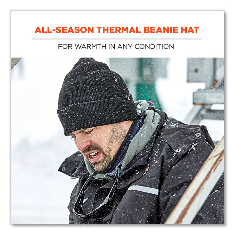 ergodyne® N-Ferno 6806 Cuffed Rib Knit Winter Hat, One Size Fits Most, Black, Ships in 1-3 Business Days (EGO16808) Each