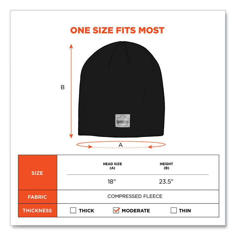 ergodyne® N-Ferno 6812 Rib Knit Beanie, One Size Fits Most, Black, Ships in 1-3 Business Days (EGO16812) Each