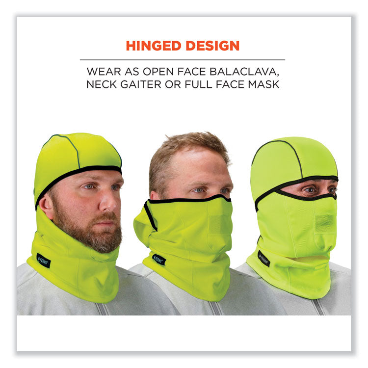 ergodyne® N-Ferno 6823 Hinged Balaclava Face Mask, Fleece, One Size Fits Most, Lime, Ships in 1-3 Business Days (EGO16834) Each