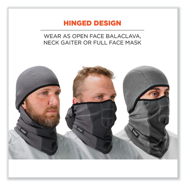 ergodyne® N-Ferno 6823 Hinged Balaclava Face Mask, Fleece, One Size Fits Most, Gray, Ships in 1-3 Business Days (EGO16835) Each