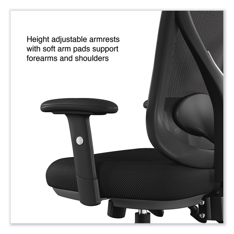 Alera® Alera Aeson Series Multifunction Task Chair, Supports Up to 275 lb, 15" to 18.82" Seat Height, Black Seat/Back, Black Base (ALEAS42M14)