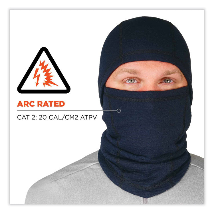 ergodyne® N-Ferno 6847 FR Dual Compliant Balaclava Face Mask, Polartec FR Power Grid Fleece, One Size, Navy, Ships in 1-3 Business Days (EGO16848) Each