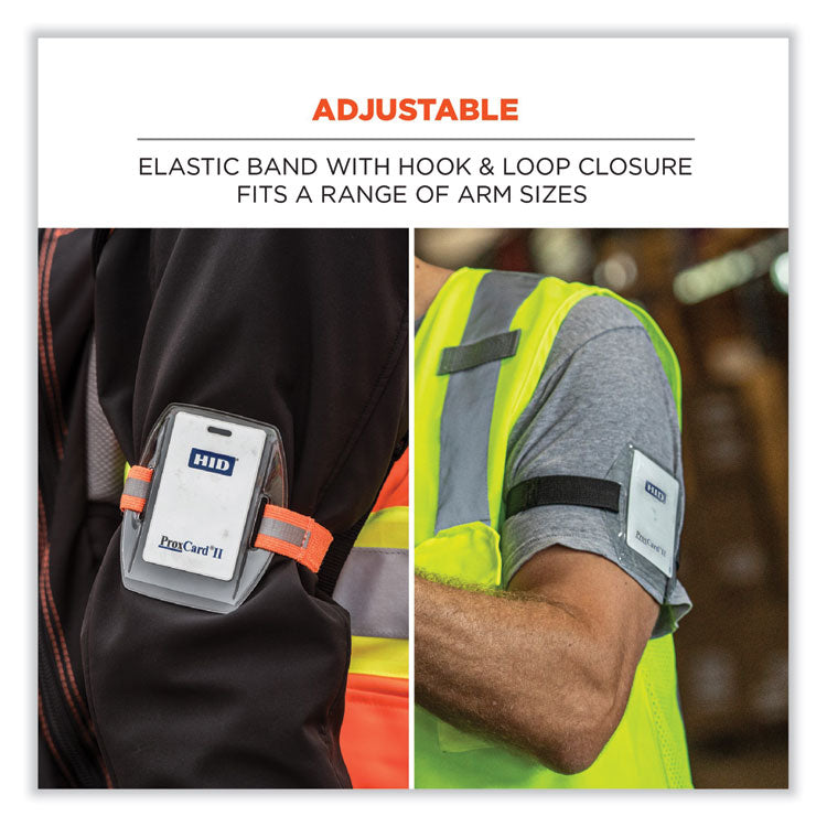 ergodyne® Squids 3386 Arm Band ID Badge Holder, Horizontal, 4 x 2.5, Orange, Ships in 1-3 Business Days (EGO19951) Each