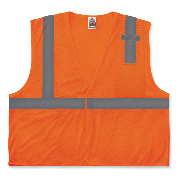 ergodyne® GloWear 8210HL Class 2 Economy Mesh Hook and Loop Vest, Polyester, Large/X-Large, Orange, Ships in 1-3 Business Days (EGO21015) Each