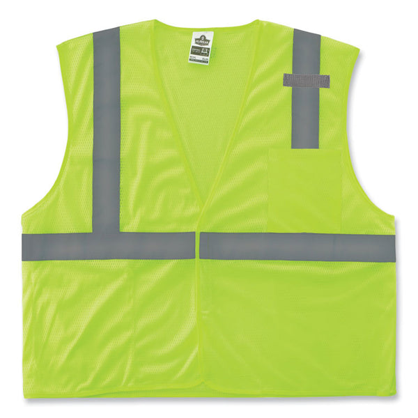 ergodyne® GloWear 8210HL Class 2 Economy Mesh Hook and Loop Vest, Polyester, X-Small, Lime, Ships in 1-3 Business Days (EGO21021) Each