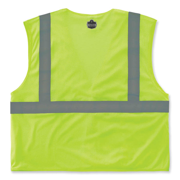 ergodyne® GloWear 8210HL Class 2 Economy Mesh Hook and Loop Vest, Polyester, 4X-Large/5X-Large, Lime, Ships in 1-3 Business Days (EGO21029) Each