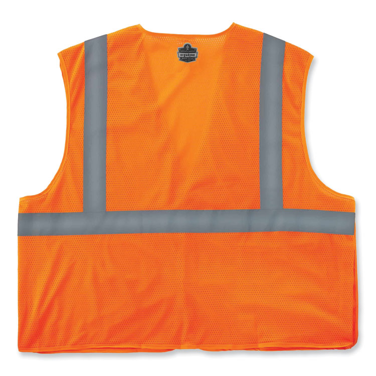 ergodyne® GloWear 8215BA Class 2 Economy Breakaway Mesh Vest, Polyester, X-Small, Orange, Ships in 1-3 Business Days (EGO21061) Each