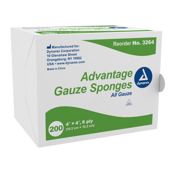 Advantage Gauze Sponge 4 X 4 Inch 8-Ply NonSterile 200 per Pack (762584_PK) 1/PK