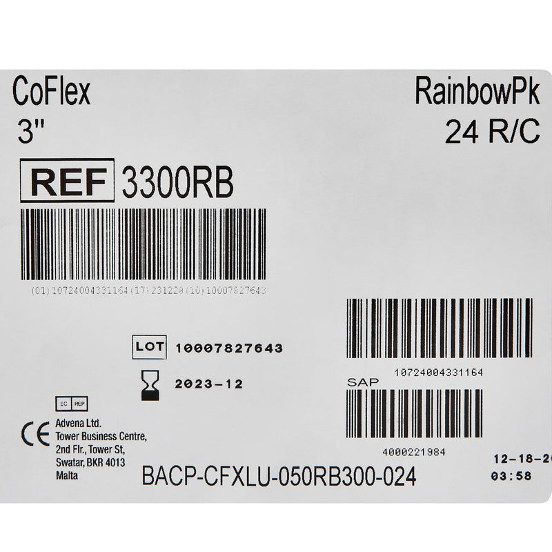 CoFlex® Cohesive Bandage 3 Inch X 5 Yard Self-Adherent Closure Teal / Blue / White / Purple / Red / Green NonSterile 14 lbs. Tensile Strength (257217_CS) 24/CS