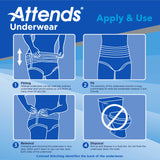 Attends® Unisex Adult Absorbent Underwear Pull On with Tear Away Seams Large Disposable Heavy Absorbency (761660_PK) 25/PK