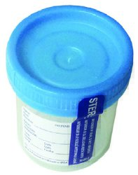 DuoClick™ Specimen Container 53 mm Opening 90 mL (3 oz.) Screw Cap Patient Information Sterile (1058013_CS) 400/CS