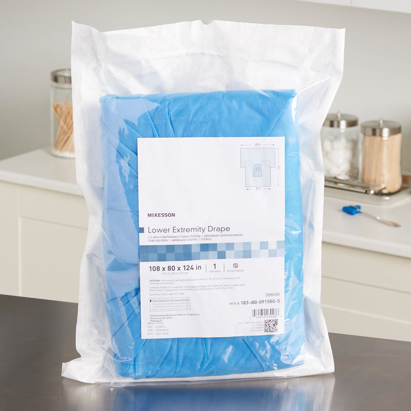 McKesson Orthopedic Drape Lower Extremity Drape 108 W X 80 W X 124 L Inch Sterile (1101282_PK) 1/PK
