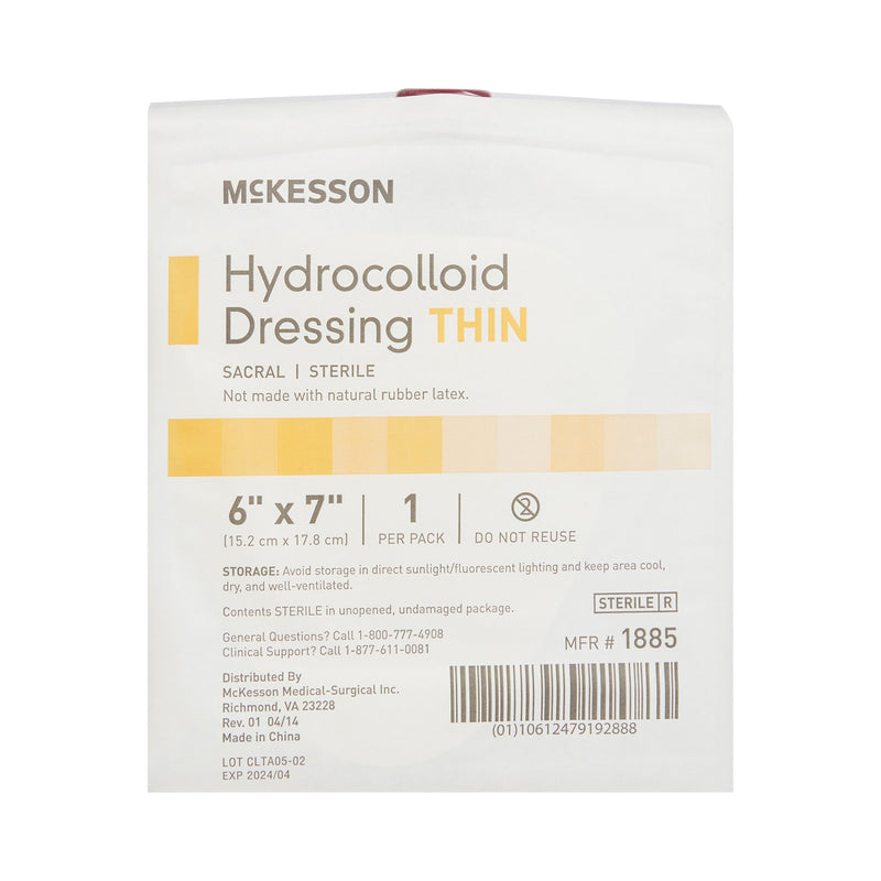 McKesson Thin Hydrocolloid Dressing Film Backing 6 X 7 Inch Sacral Hydrocolloid (882986_EA) 1/EA