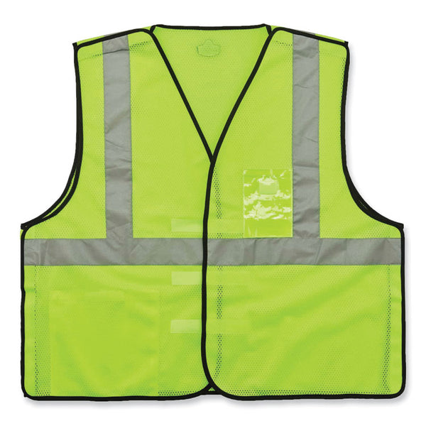 ergodyne® GloWear 8216BA Class 2 Breakaway Mesh ID Holder Vest, Polyester, Small/Medium, Lime, Ships in 1-3 Business Days (EGO21093) Each