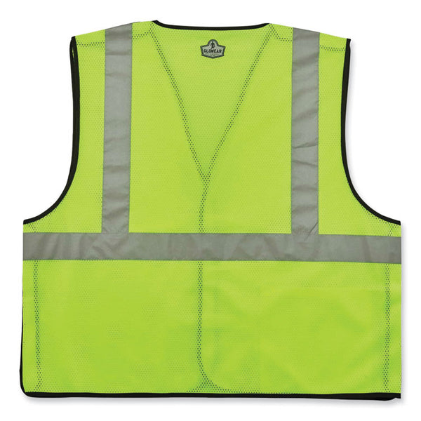 ergodyne® GloWear 8216BA Class 2 Breakaway Mesh ID Holder Vest, Polyester, Large/X-Large, Lime, Ships in 1-3 Business Days (EGO21095) Each