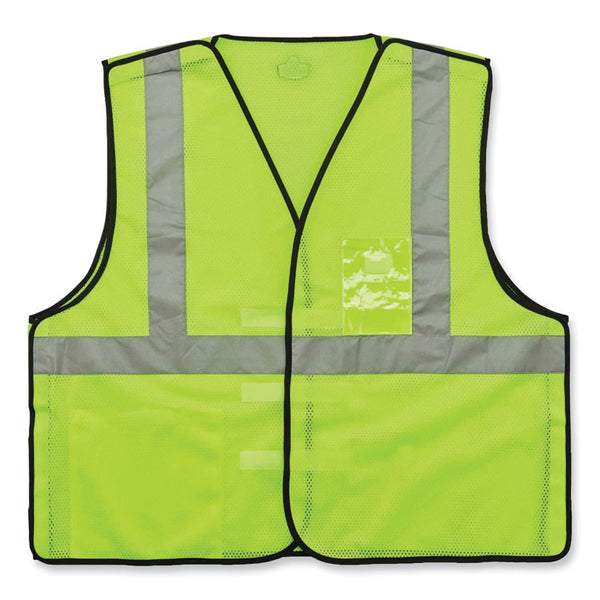 ergodyne® GloWear 8216BA Class 2 Breakaway Mesh ID Holder Vest, Polyester, 4X-Large/5X-Large, Lime, Ships in 1-3 Business Days (EGO21099) Each