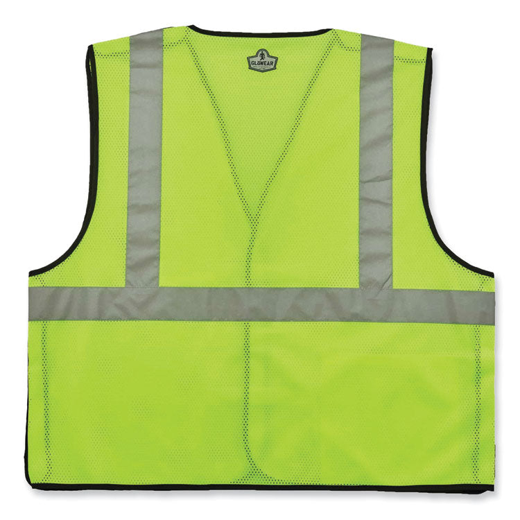 ergodyne® GloWear 8216BA Class 2 Breakaway Mesh ID Holder Vest, Polyester, 4X-Large/5X-Large, Lime, Ships in 1-3 Business Days (EGO21099) Each